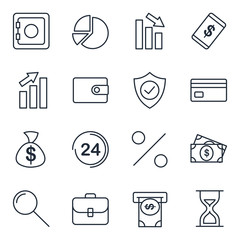 Poster - Finance set icon template color editable. Finance pack symbol vector sign isolated on white background icons vector illustration for graphic and web design.