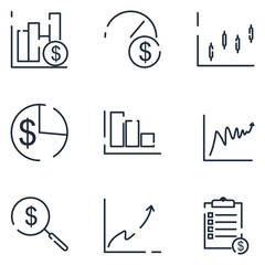 Fototapete - Finance set icon template color editable. Finance pack symbol vector sign isolated on white background icons vector illustration for graphic and web design.