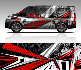  Car wrap decal Van design vector, for advertising or custom livery WRC style, race rally car vehicle sticker and tinting custom. Toyota Hiace.