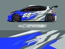 Car Wrap Decal Designs. Abstract Racing And Sport Background For Car Livery. Full Vector Eps 10.