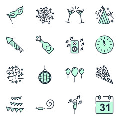 Aufkleber - Party set icon template color editable. Party pack symbol vector sign isolated on white background icons vector illustration for graphic and web design.