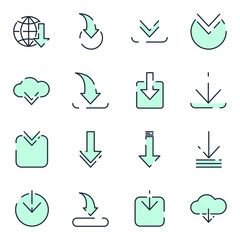 Aufkleber - Hosting download set icon template color editable. Hosting upload pack symbol vector sign isolated on white background icons vector illustration for graphic and web design.