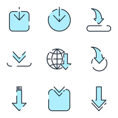 Aufkleber - Hosting download set icon template color editable. Hosting upload pack symbol vector sign isolated on white background icons vector illustration for graphic and web design.