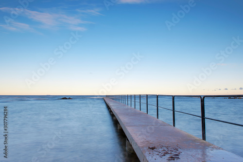 Cuadros en Lienzo Bath pier during sunrise at island of Gotland, Sweden