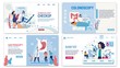 © TeraVector - Online Healthcare Services Flat Landing Page Set. Gynecology for Women Health Protect. Colonoscopy, Gastroscopy, Blood Test for Disease Preventing and Treatment. Vector Cartoon Illustration