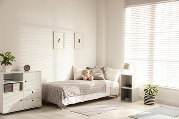 Poster - modern child room interior with comfortable bed