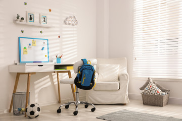 Poster - modern child room interior with stylish furniture