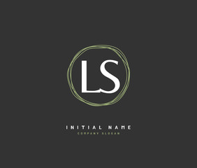 L S LS Beauty vector initial logo, handwriting logo of initial signature, wedding, fashion, jewerly, boutique, floral and botanical with creative template for any company or business.