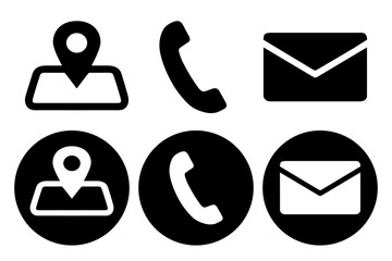 Contact us icons. Set of six icons