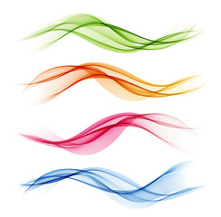 Set of color abstract wave design element