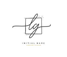 l g lg beauty vector initial logo, handwriting logo of initial signature, wedding, fashion, jewerly,