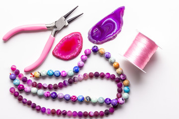 Wall Mural - Purple, pink, rose gemstone beads