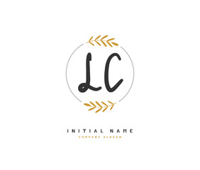  L C LC Beauty vector initial logo, handwriting logo of initial signature, wedding, fashion, jewerly, boutique, floral and botanical with creative template for any company or business.
