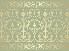 Wedding Card Design, Paisley Floral Pattern , India	