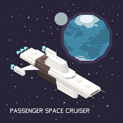 Sticker - Space Ship Isometric Composition