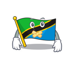 Poster - Flag tanzania mascot cartoon character style making silent gesture