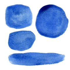 Set of watercolor blue watercolor hand painted background.