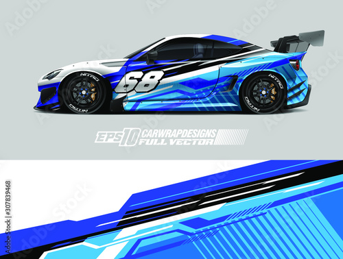 Cuadros en Lienzo Race car graphic livery design vector