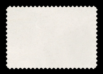 Blank postage stamp - Isolated on Black (Clipping path included)