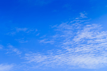 Wall Mural - Abstract background, Summer blue sky and white soft streak cloud in sunny day