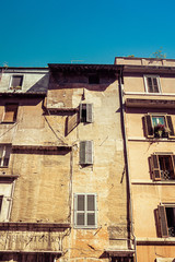 Windows and shutters in Rome Italy