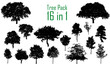 © perapong - trees collection, 16 detailed, different tree vector