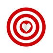 © Oleksiy - White heart in red target like aim for love design on white, stock vector illustration