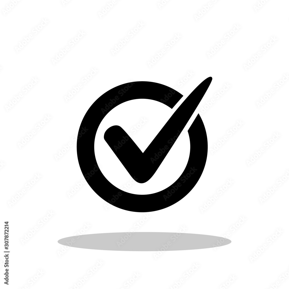 Check mark icon in flat style. Tick symbol for your web site design ...