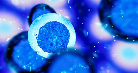 Wall Mural - creative image of embryonic stem cells, cellular therapy. 3d illustration