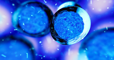 Wall Mural - creative image of embryonic stem cells, cellular therapy. 3d illustration