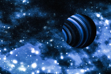 Wall Mural - stars, planet and galaxy in cosmos universe, space and time travel science background
