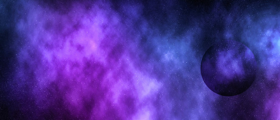 Wall Mural - stars, planet and galaxy in cosmos universe, space and time travel science background