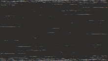 Horizontal Distortion Of Broken Video Image On Black Background, VHS Effect, Glitch Digital Color Pixel Noise. Stock Abstract Pixel Background Glitch Texture. Color Digital Noise, VHS Corrupted Signal