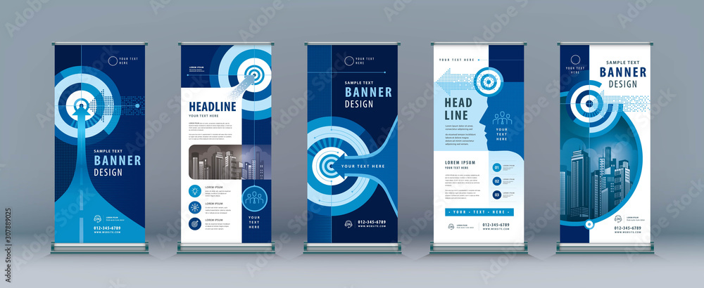 Business Roll Up Set. Standee Design. Banner Template Stock Vector ...