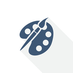 Leinwandbilder - paint brush icon, palette, art concept flat design vector illustration in eps 10 with empty copy space