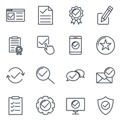 Aufkleber - Approve set icon template color editable. Approve pack symbol vector sign isolated on white background icons vector illustration for graphic and web design.