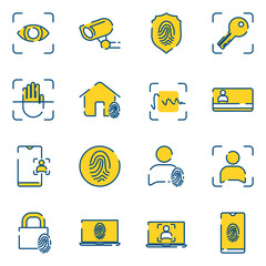 Aufkleber - Biometric set icon template color editable. Biometric pack symbol vector sign isolated on white background icons vector illustration for graphic and web design.