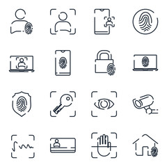 Aufkleber - Biometric set icon template color editable. Biometric pack symbol vector sign isolated on white background icons vector illustration for graphic and web design.