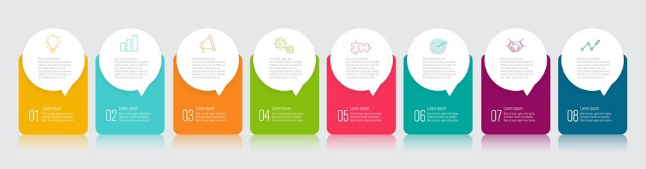 Wall Mural - infographics design with speech bubble flat vector illustration