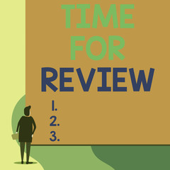 Wall Mural - writing note showing time for review. business concept for evaluation feedback moment perforanalysis