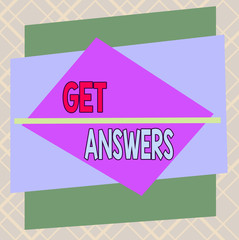 Wall Mural - Handwriting text Get Answers. Conceptual photo to get a reply or something when asks a question to someone Asymmetrical uneven shaped format pattern object outline multicolour design