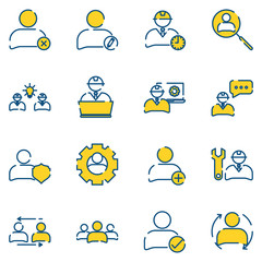 Poster - Enginering People set icon template color editable. Corporate business pack symbol vector sign isolated on white background icons vector illustration for graphic and web design.