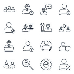 Aufkleber - Enginering People set icon template color editable. Corporate business pack symbol vector sign isolated on white background icons vector illustration for graphic and web design.