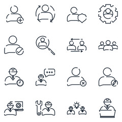 Poster - Enginering People set icon template color editable. Corporate business pack symbol vector sign isolated on white background icons vector illustration for graphic and web design.