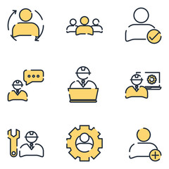 Aufkleber - Enginering People set icon template color editable. Corporate business pack symbol vector sign isolated on white background icons vector illustration for graphic and web design.