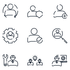 Aufkleber - Enginering People set icon template color editable. Corporate business pack symbol vector sign isolated on white background icons vector illustration for graphic and web design.