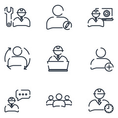 Aufkleber - Enginering People set icon template color editable. Corporate business pack symbol vector sign isolated on white background icons vector illustration for graphic and web design.