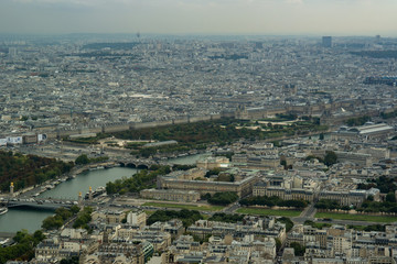 Wall Mural - Paris and Seine from above