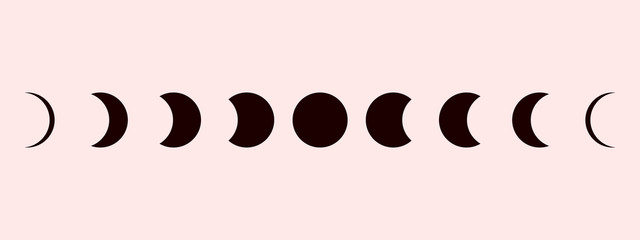 moon phases astronomy icon set vector illustration on the white background.