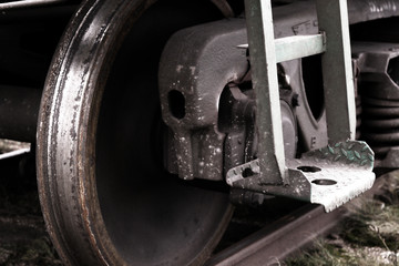 old train wheel close up